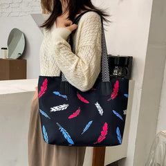 Nylon Women's Crossbody Bag Flowers Tote Top-handle Bag
