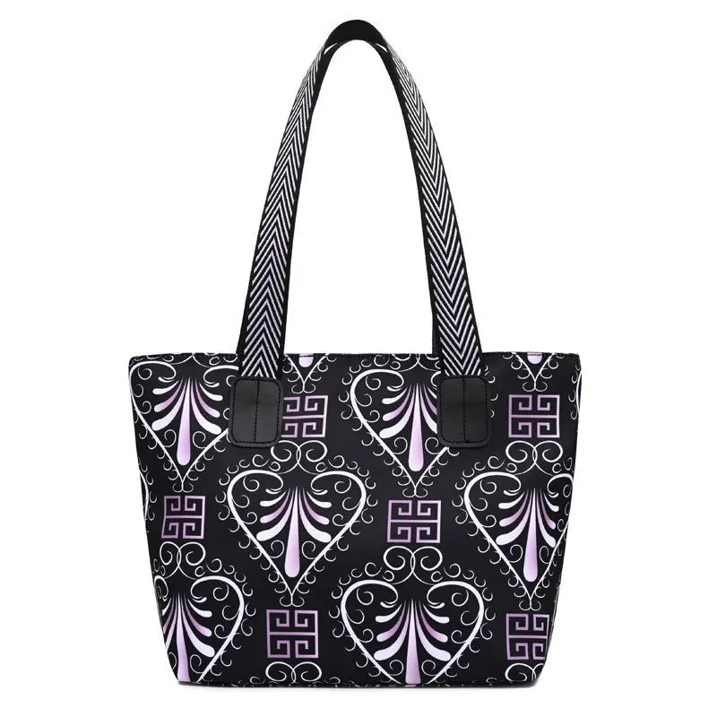 Nylon Women's Crossbody Bag Flowers Tote Top-handle Bag