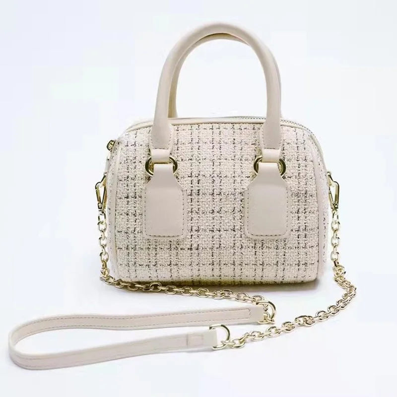 Woolen Crossbody Bag Chain Women Shoulder Bag
