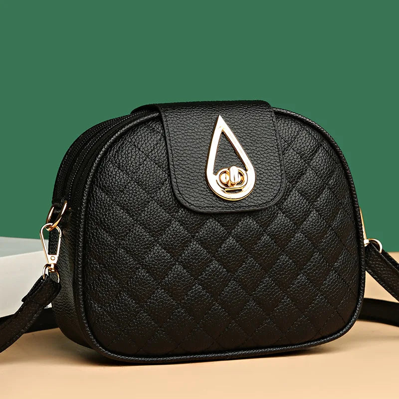 Lady Small Square Bag Diamond Three-layer Shoulder Crossbody Messenger Bag