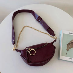 Women's Waist Bag Travel Handbags PU Leather Crossbody Chain Shoulder Bag