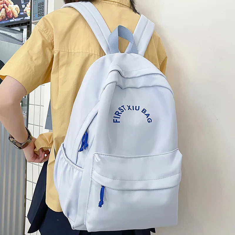Lady Waterproof Nylon College Backpack Girl Laptop Student Bag Female Travel