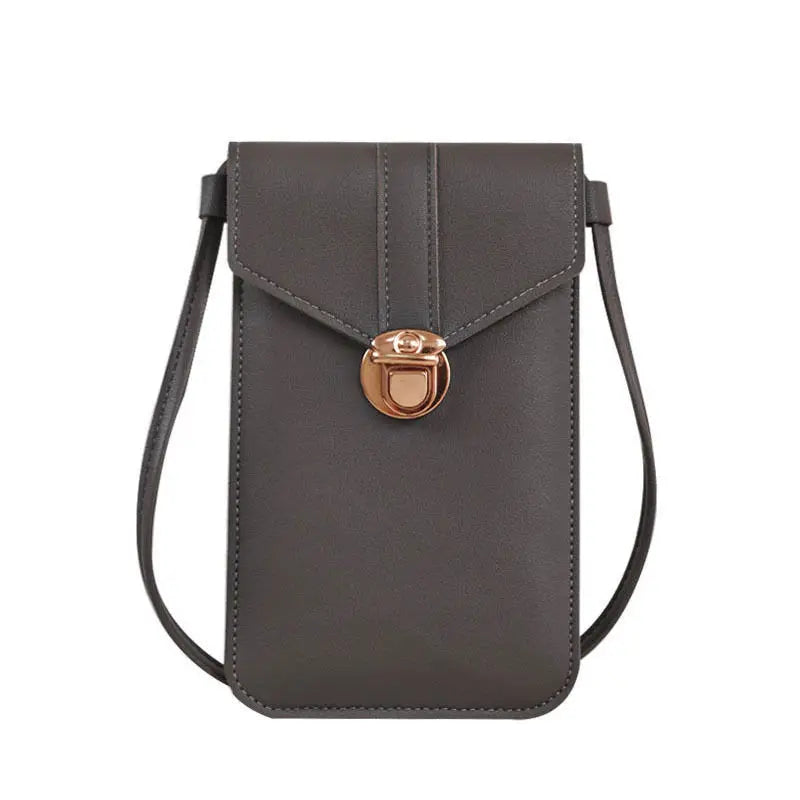 Lady's Phone Bags Buckle Women's One Shoulder Bag Thin Crossbody Touch Screen Mo