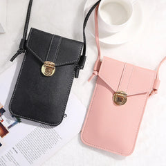 Lady's Phone Bags Buckle Women's One Shoulder Bag Thin Crossbody Touch Screen Mo