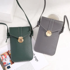 Lady's Phone Bags Buckle Women's One Shoulder Bag Thin Crossbody Touch Screen Mo