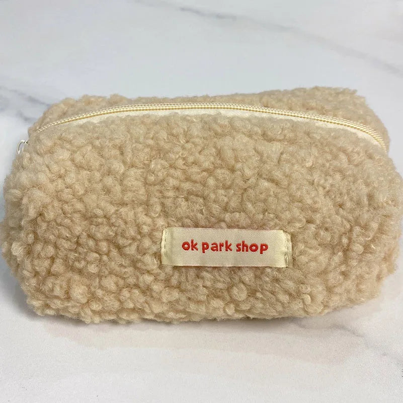 Plush Cosmetic Bag Large Capacity Travel Makeup Organizer