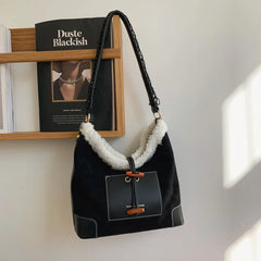 Lamb Wool Bag Women's Autumn And Winter Retro Shoulder Bag High Large Capacity
