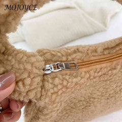 Soft Lamb Wool Women Handbags Casual Winter Hand Bags