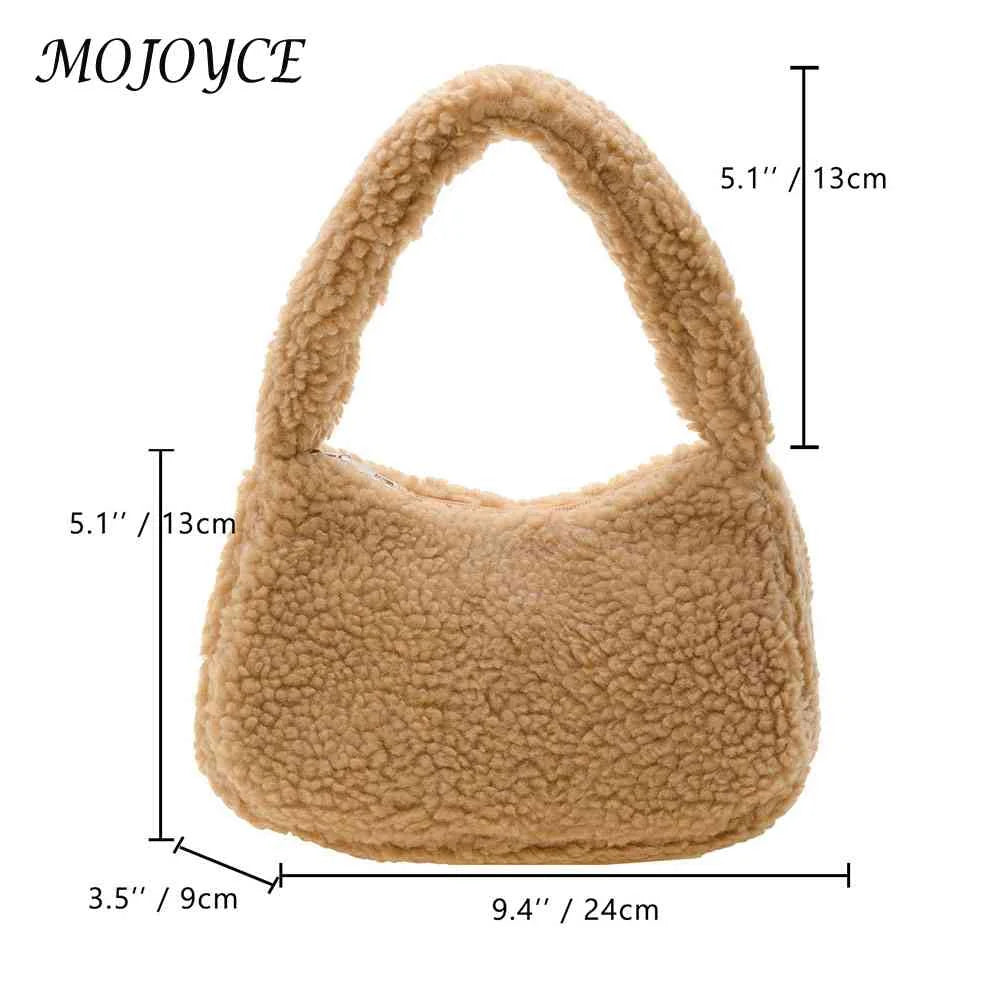 Soft Lamb Wool Women Handbags Casual Winter Hand Bags