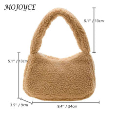 Soft Lamb Wool Women Handbags Casual Winter Hand Bags