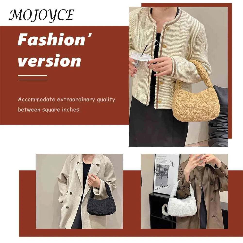 Soft Lamb Wool Women Handbags Casual Winter Hand Bags