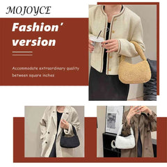 Soft Lamb Wool Women Handbags Casual Winter Hand Bags