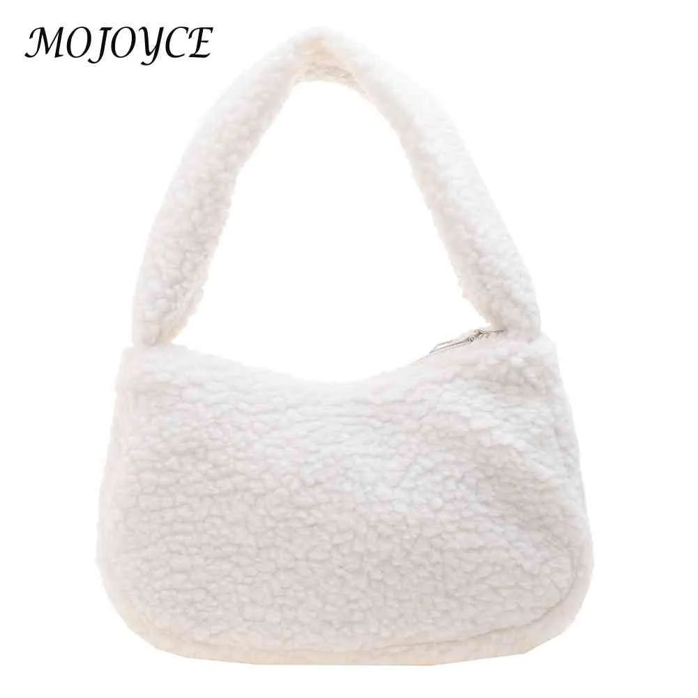 Soft Lamb Wool Women Handbags Casual Winter Hand Bags