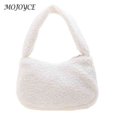 Soft Lamb Wool Women Handbags Casual Winter Hand Bags