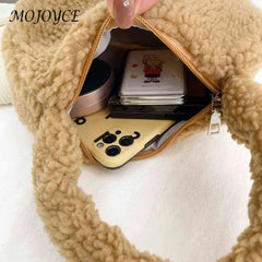 Soft Lamb Wool Women Handbags Casual Winter Hand Bags