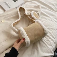 Lamb Wool Shoulder Bag Women's Hobo Bag Crossbody Deerskin Velvet Pillow Bag