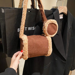 Lamb Wool Shoulder Bag Women's Hobo Bag Crossbody Deerskin Velvet Pillow Bag