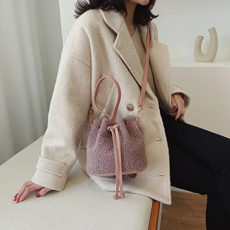 Lamb Wool Small Crossbody Bags for Women Shoulder Bag Ladies Handbag