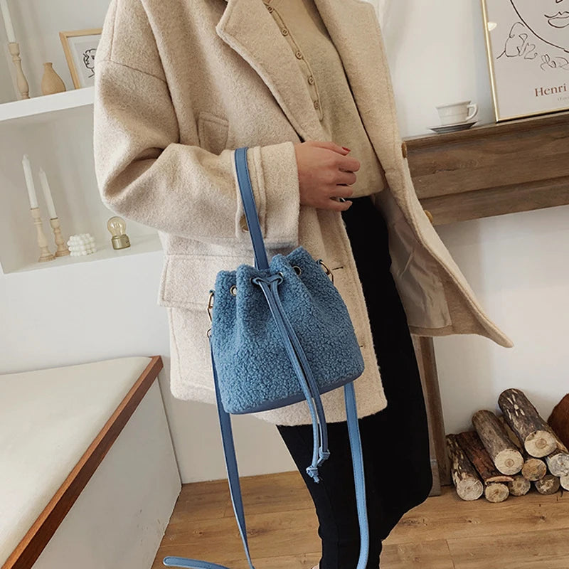 Lamb Wool Small Crossbody Bags for Women Shoulder Bag Ladies Handbag