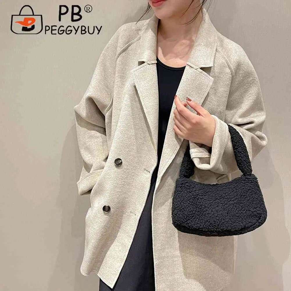 Lamb Wool Women Hand Bags Casual Winter Female Small Tote