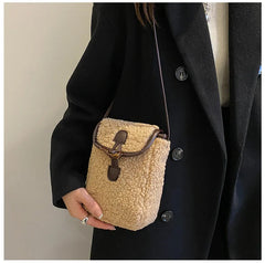 Lambswool Faux Fur Cross Body Bag for Women