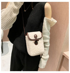 Faux Fur Cross Body Phone Bag for Women