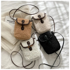 Lambswool Faux Fur Cross Body Bag for Women