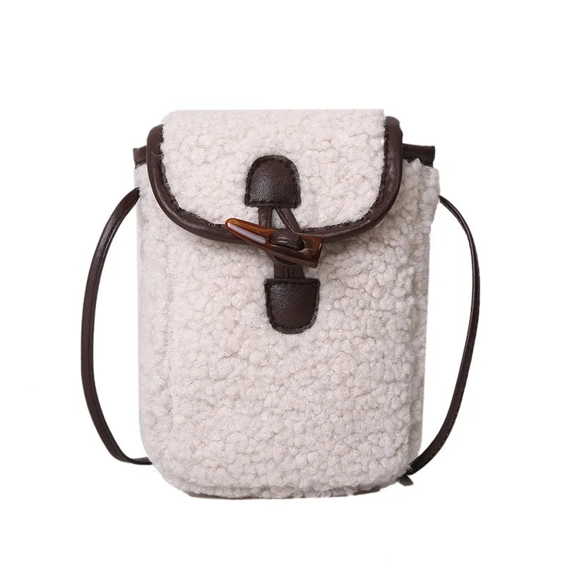 Lambswool Faux Fur Cross Body Bag for Women