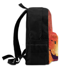 Teen College Student Backpack Laptop Travel Bags with Lantern Theme