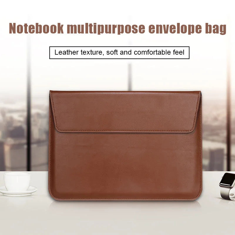 Laptop Protective Bag Shockproof PU Leather Case HSJ88