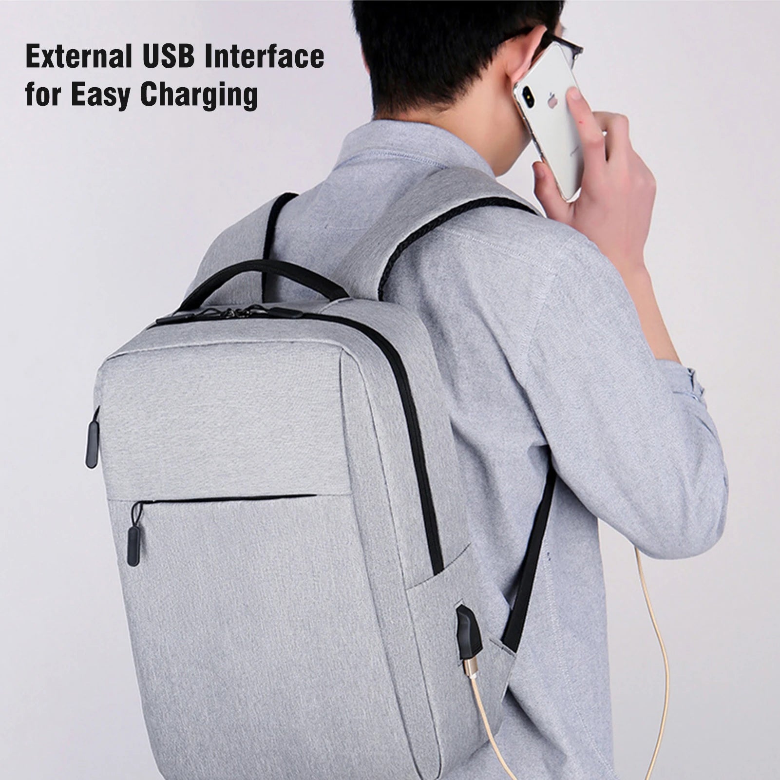 Laptop Backpack with USB Charging Port Water Resistant Outdoor Sports Daypack