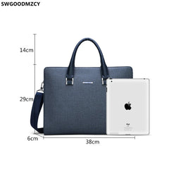 Leather Laptop Briefcase Office Bag Crossbody Business Handbag