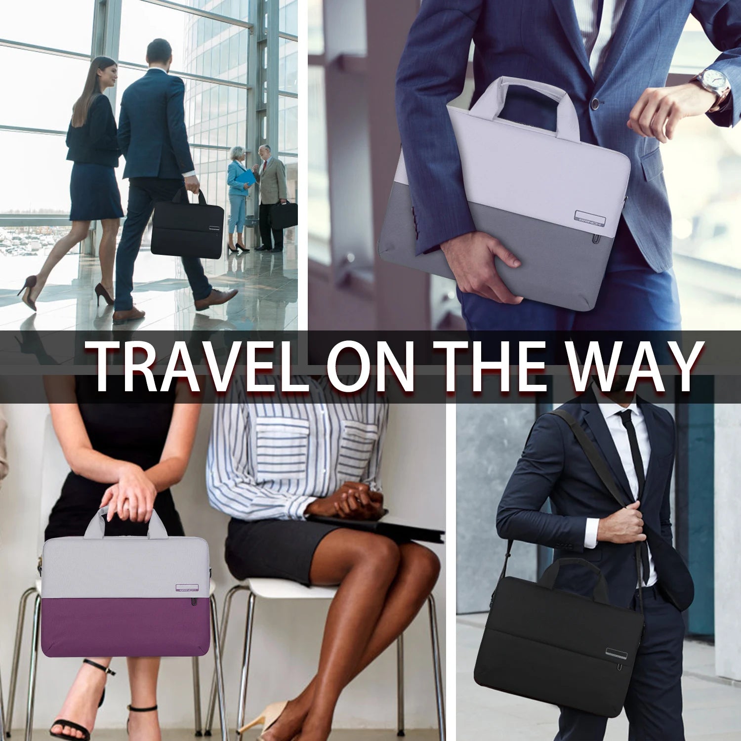 15.6 in Laptop Messenger Bag Multi-pocket Shoulder Handbag