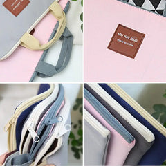 Large Canvas A4 File Folder Document Bag Business Briefcase