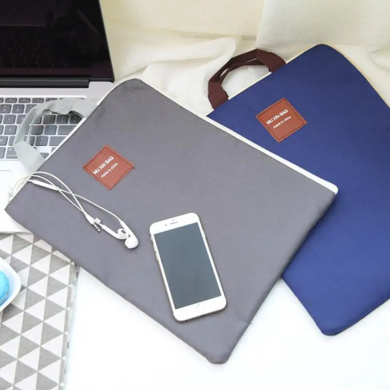 Large Canvas A4 File Folder Document Bag Business Briefcase