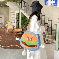 Women's Large Canvas Messenger Bag - Cartoon Print Tote Beach Shoulder Bag