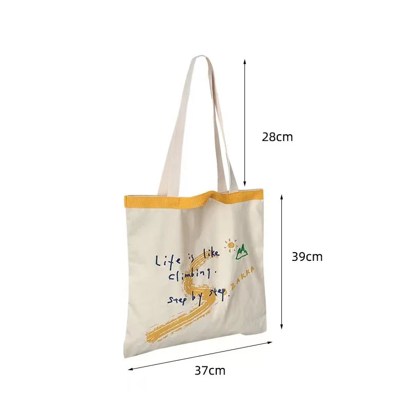 Large Canvas Shoulder Shopper Bag for Women Ladies Tote Bags Female Handbags