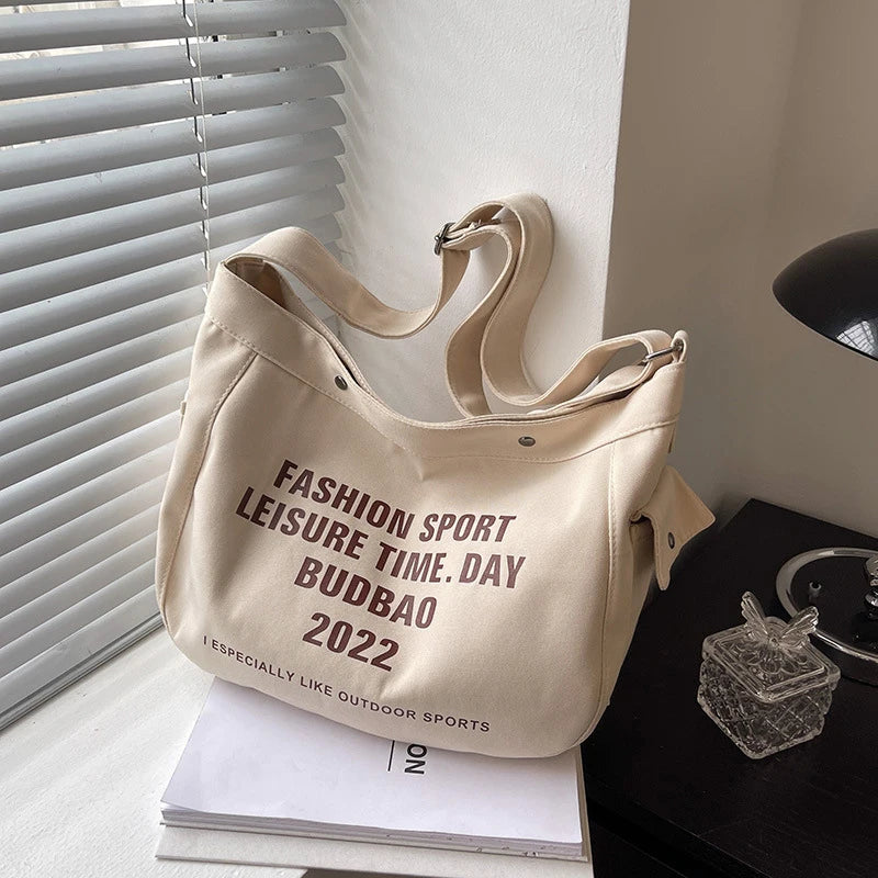 Women's Large Canvas Tote Bag Shoulder Shopper Sports Leisure Grocery Bag