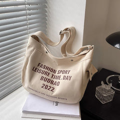 Women's Large Canvas Tote Bag Shoulder Shopper Sports Leisure Grocery Bag