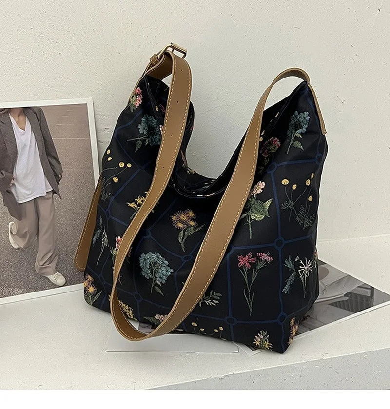 Large Canvas Tote Bag Women Big Capacity Shopping Handbag Casual Lady Nylon Shou