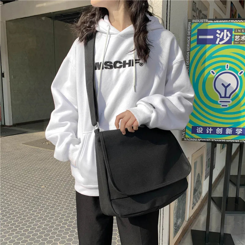 Large Canvas Women's Crossbody Bag Female Casual Handbag Big Cotton Cloth