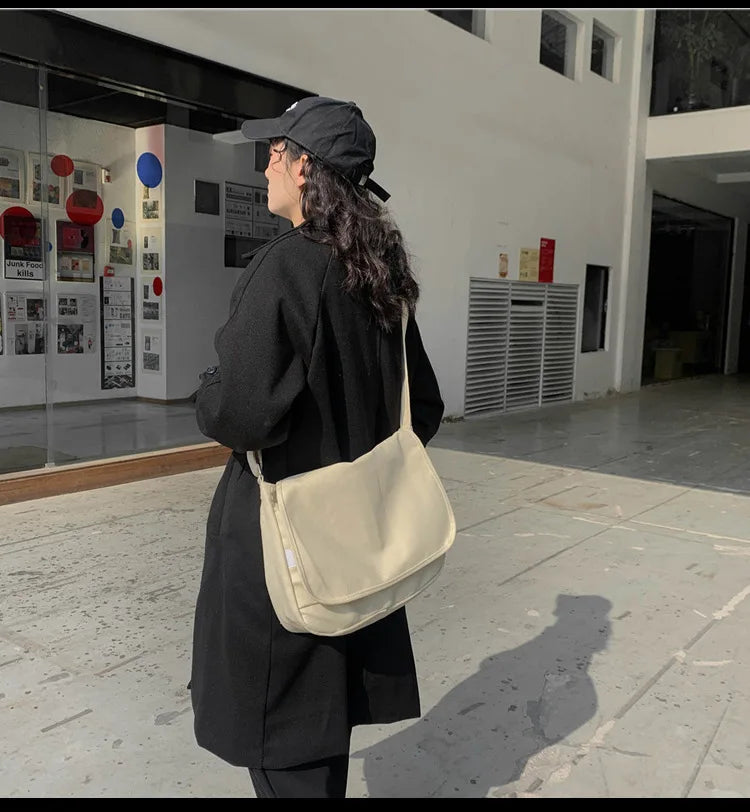 Large Canvas Women's Crossbody Bag Female Casual Handbag Big Cotton Cloth