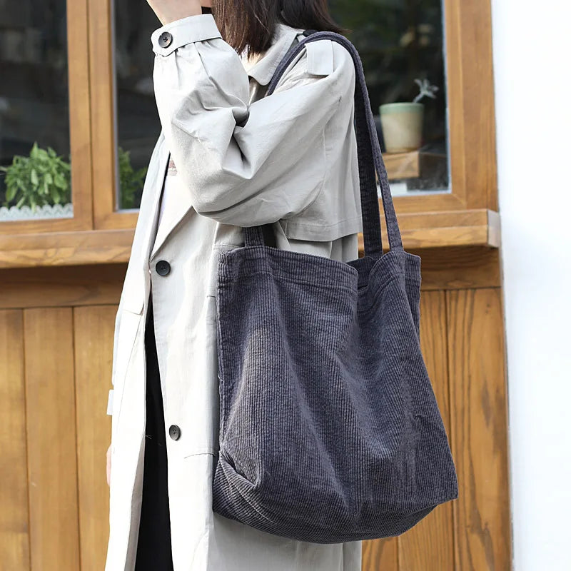 Large Canvas Women's Shoulder Shopper Bag Cotton Cloth Tote Bags for Women
