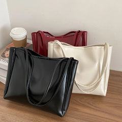 Large Capacity Women's Shoulder Bag - Solid Casual Tote
