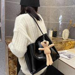Large Capacity Women's Shoulder Bag - Solid Casual Tote