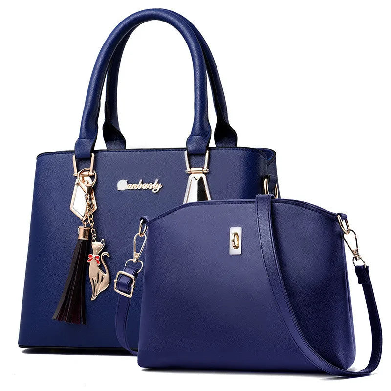 Large Capacity Women's Tote Bag PU Leather Handbag Shoulder Wallet Bags