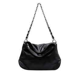 Large Capacity Shoulder Bag PU Leather Chains Retro Messenger Female Handbag Tot
