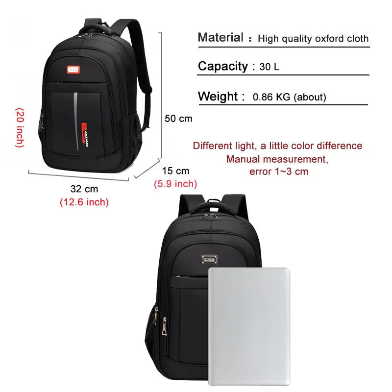 Large Capacity Men's Backpack for Outdoor Hiking School Sports Bag
