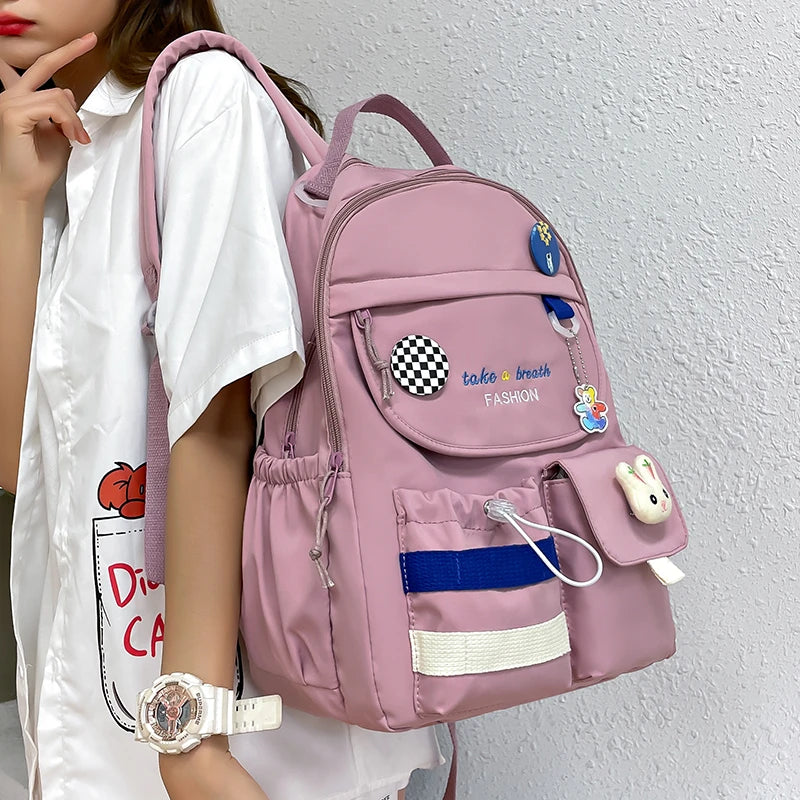 Women's Large Capacity Backpack Japanese Schoolbag Waterproof Rucksack
