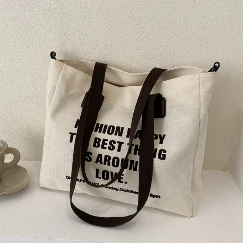 Large Canvas Shoulder Bag Tote Handbag